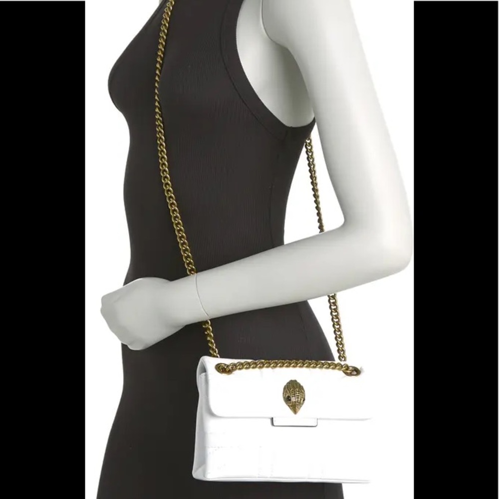 Kurt Geiger London Kensington White Union Jack Leather Crossbody Bag - Picture 8 of 9